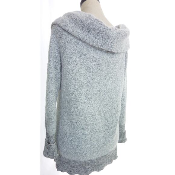 Banana Republic Gray Off The Shoulder Cowl Wool Blend Sweater Top Small S - Picture 3 of 6